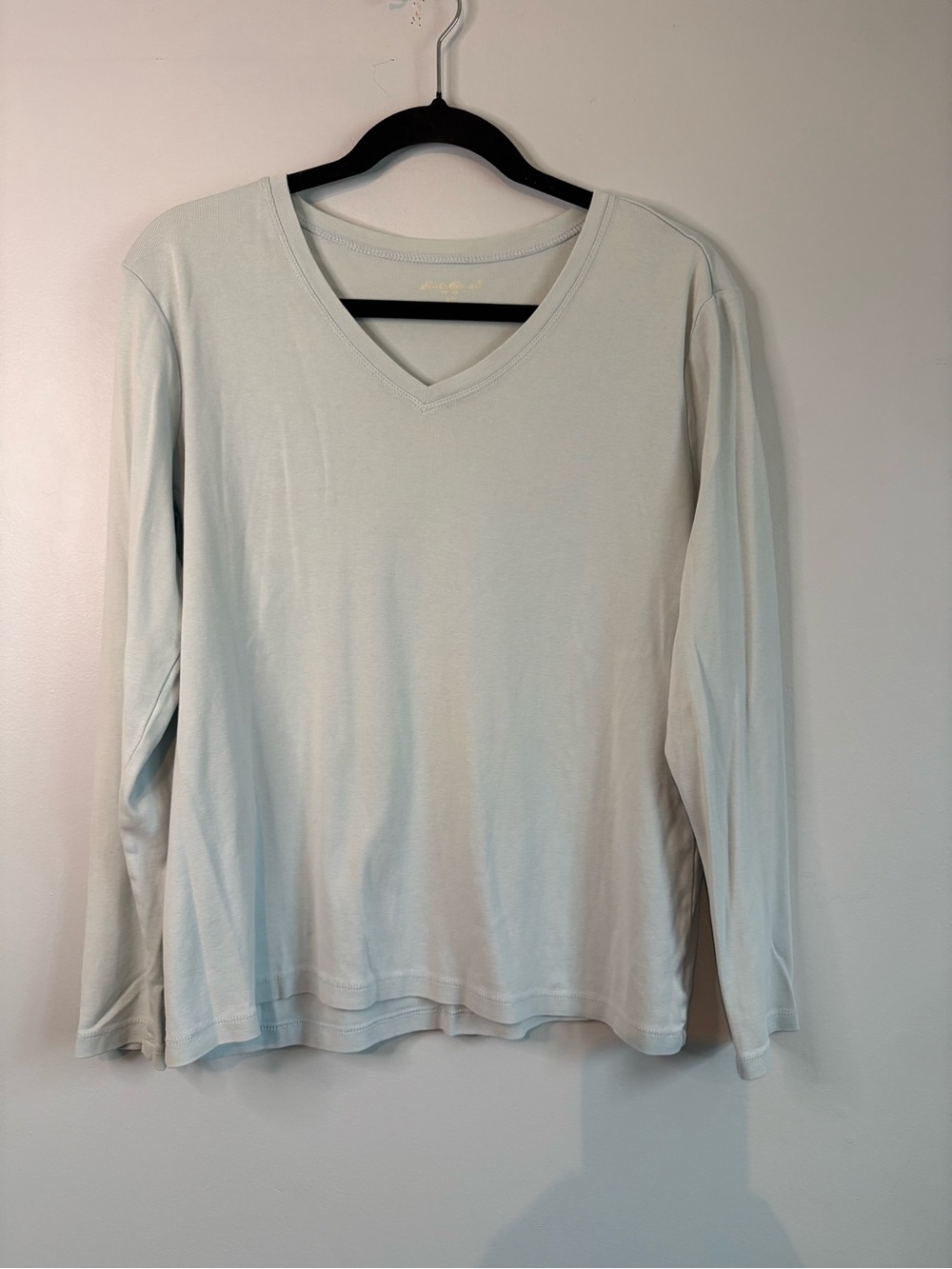 Women's V-Neck Long Sleeve Top - Light Blue